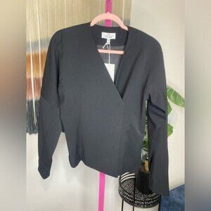 Black Wrap Top with Belt